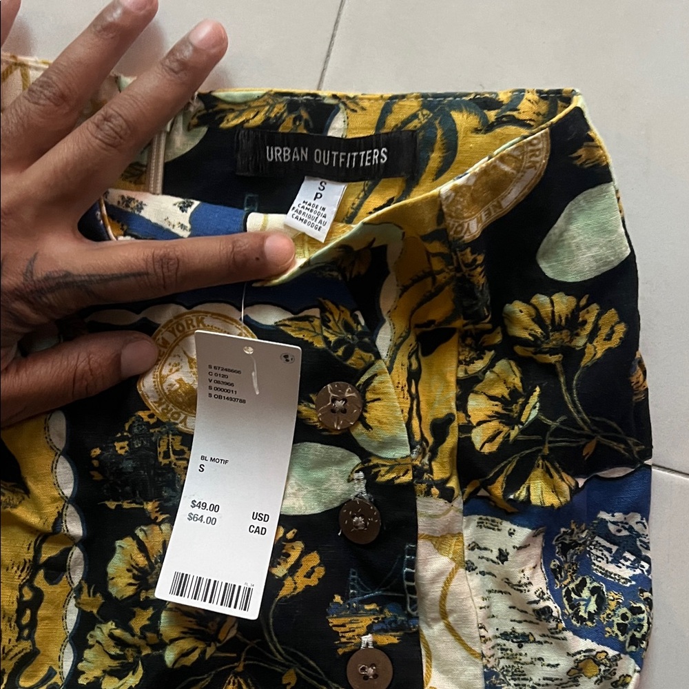 Multicolor Patchwork Button Skirt NWT - image 3